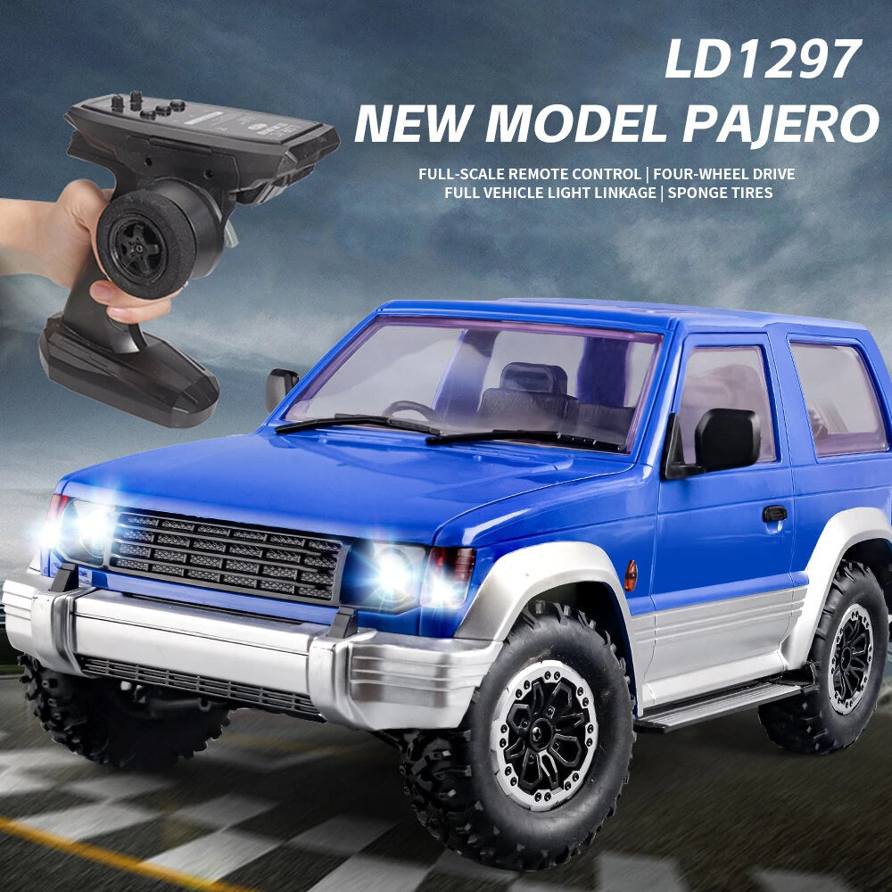 LDRC 1297 RTR Pajero 1/14 4WD RC Car LED Light Off-Road Truck Climbing Rock Crawler Full Proportional Vehicles Models Remote Control Toys