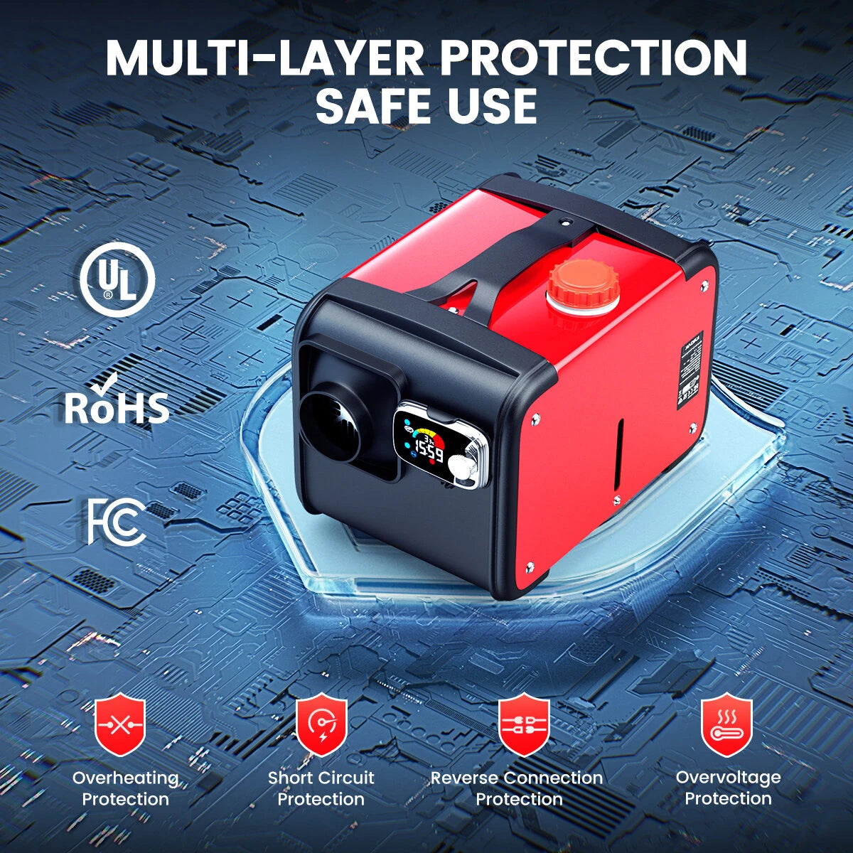 KROAK 5-8KW K-H 12V 24V Diesel Air Heater Thermostat With dapter For Van Trucks RV