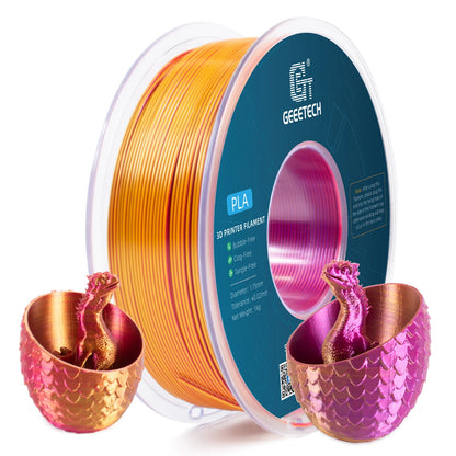 [EU/UK Direct]Geeetech Silk Tri-Color PLA 3D Printer Filaments 1.75mm 1kg/roll High Compatibility No Warping Multicolor Filament Strong Layer Adhesion for Printing