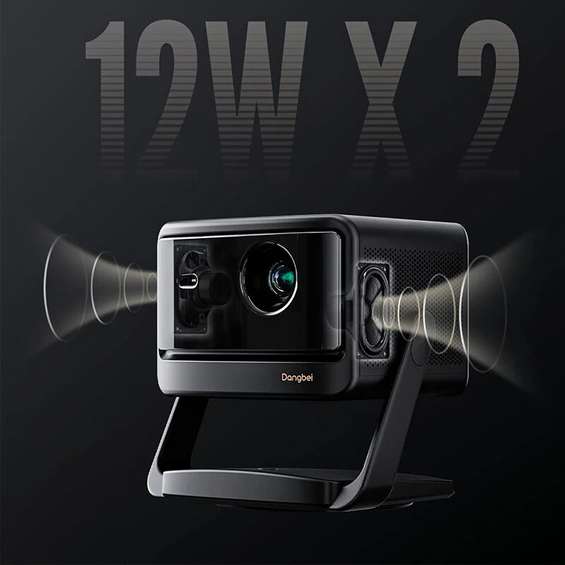 [EU Direct] Dangbei DBOX02 Pro 3D 4K Laser Projector 2000 ISO Lumens Android TV with Auto Focus Keystone Dual 12W Speakers Built-in Stand for Home Cinema Entertainment