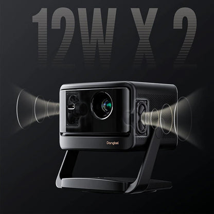 [EU Direct] Dangbei DBOX02 Pro 3D 4K Laser Projector 2000 ISO Lumens Android TV with Auto Focus Keystone Dual 12W Speakers Built-in Stand for Home Cinema Entertainment