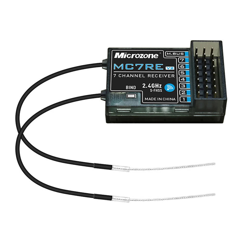 Microzone MC7RE V2 2.4GHz 7CH Dual Antenna PWM SBUS RC Receiver Support Mc6mini Mc7mini Mc8mini Transmitter for RC Airplane Car Boat Vehicle Models