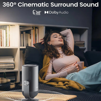 [EU Direct] Dangbei Freedo 1080P LED Portable Projector with Stand Netflix Officially Licensed 450 ISO Lumens Dolby Audio Home TV Theater Support Wi-Fi and bluetooth Auto Focus & Keystone Eye Protection Smart Home Cinema Projector