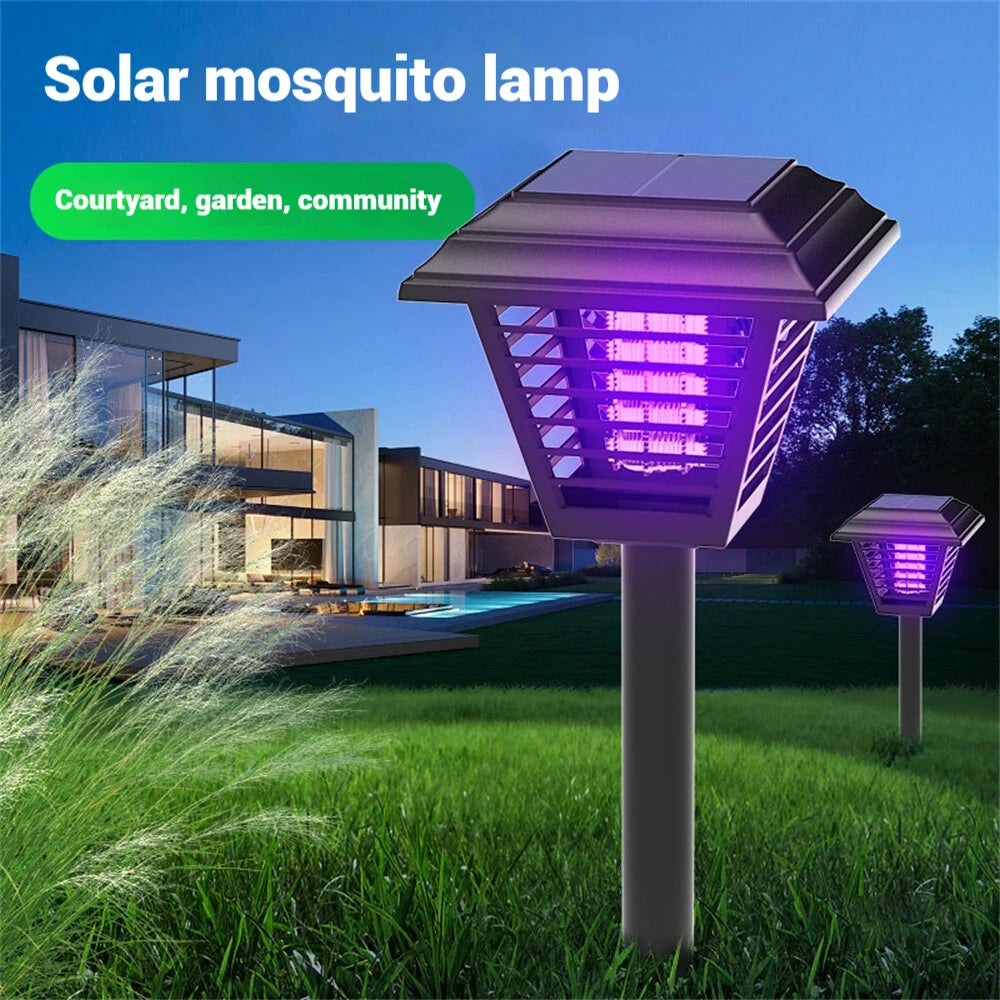 Elfeland Solar Powered Mosquito Zapper LED Lawn Light Dual-Mode Outdoor Bug Killer and Garden Lighting IPX5 Waterproof