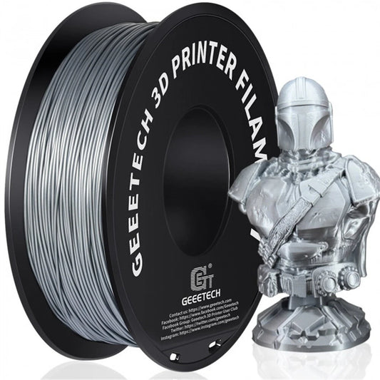 [EU Direct]Geeetech PLA 3D Printer Filament 1.75mm Grey Silver 1kg Spool Accurate Printing Material High Quality FDM Printer Filament