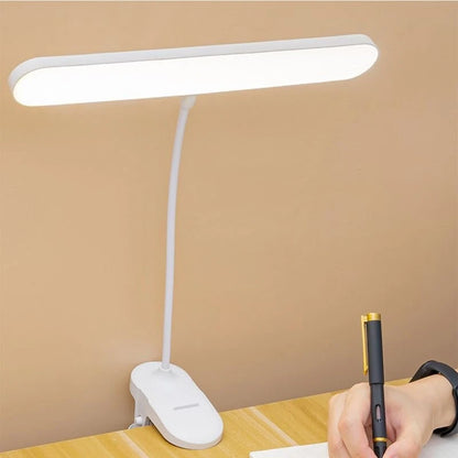 LED Clip-On Desk Lamp 4000mAh Battery Rechargeable 3 Color Temperatures Dimmable Flexible Gooseneck USB Powered