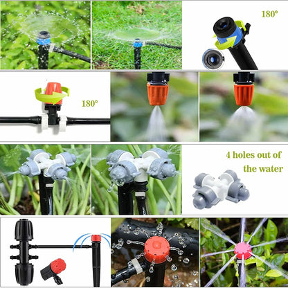 40m DIY Garden Watering Irrigation Kit Flowering Lawn Drip Irrigation Spinkler Greenhouse Planting