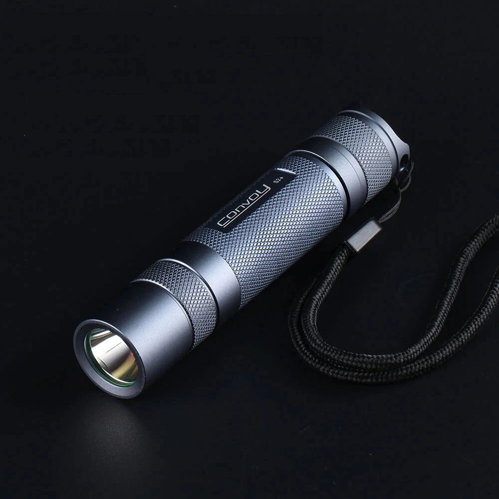 Convoy S2+ with 519A R9080 1240LM/High CRI 12 Groups 18650 Flashlight LED Torch Orange Peel Reflector DTP Copper Plate