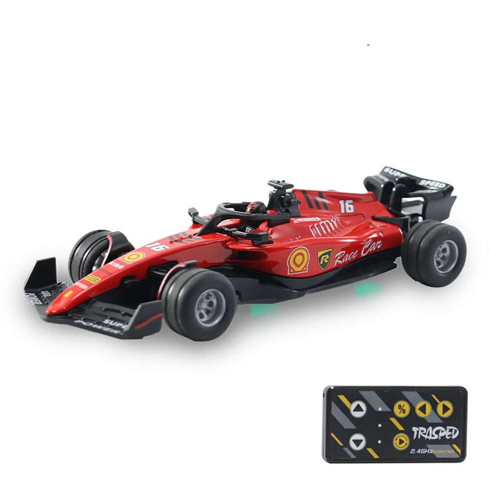 TRASPED HG4-234 RTR 1/64 2.4G Mini RC Car F1 Formula Racing Alloy Shell Three Speed Support App Remote Control LED Light Highly Simulated Classic Desktop Vehicles Models Toys Collection Gift for Children