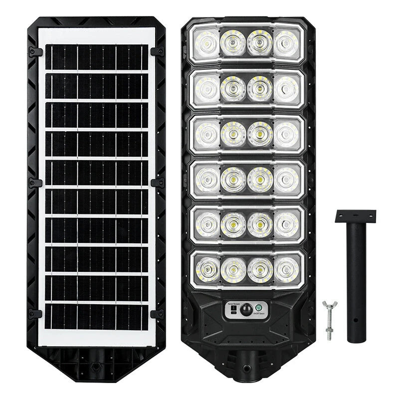 Elfeland 50W Outdoor Solar Street Light with Motion Sensor Light Sensor IPX4 Waterproof 3 Light Modes LED Floodlight