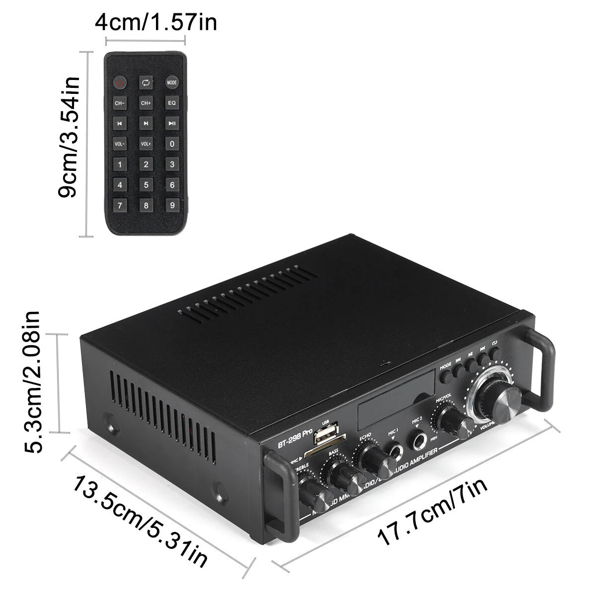 AUTSOME 12V 220V 50Wx2 HIFI Stereo Audio Amplifier 85db Car Home 2.0 channel Power Amplifier bluetooth
