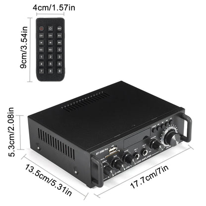AUTSOME 12V 220V 50Wx2 HIFI Stereo Audio Amplifier 85db Car Home 2.0 channel Power Amplifier bluetooth
