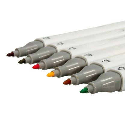 60 Colors Marker Pen Set Graphic Art Twin Broad Fine Point Oil Marker Watercolor Pen Painting Brush for Student