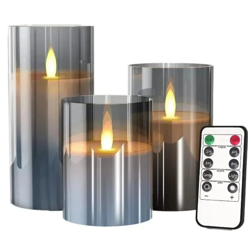 3Pack LED Battery Operated Decorative Light Remote Control Flameless Candles for Bedroom and Party