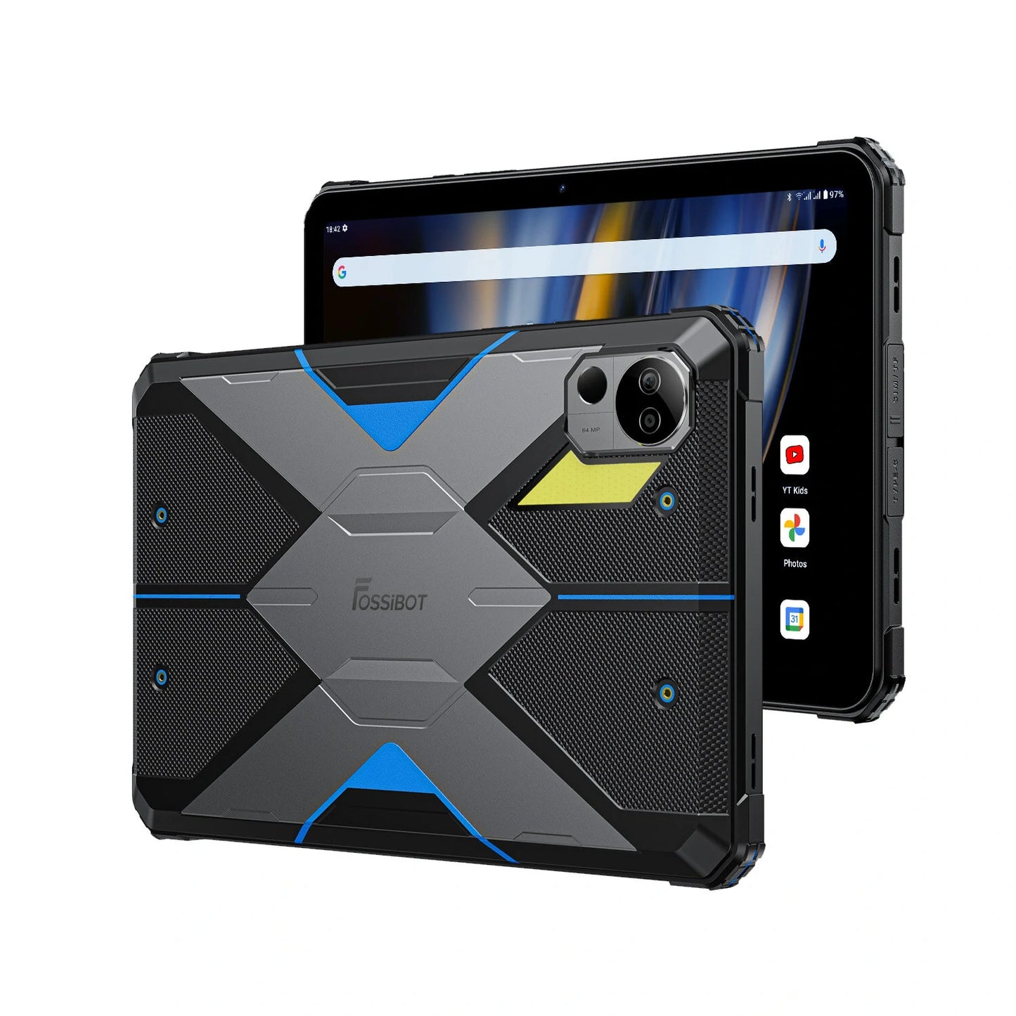 FOSSiBOT DT2 MediaTek Helio G99 Octa Core 12GB RAM +8GB Virtual Memory 256GB ROM 4G LTE 10.4 Inch 2K Screen Android 13 22000mAh Battery 64MP+32MP Camera IP68 IP69K Rugged Tablet