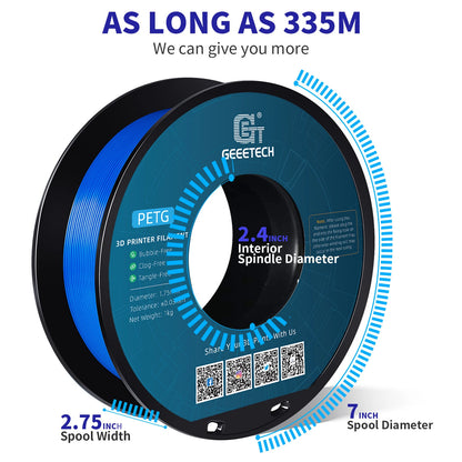 [EU/UK Direct]Geeetech PETG 3D Printer Filament 1.75mm 1kg/roll High Accuracy Clog-Free Bubble-Free Vacuum Sealed Compatible with FDM Printers