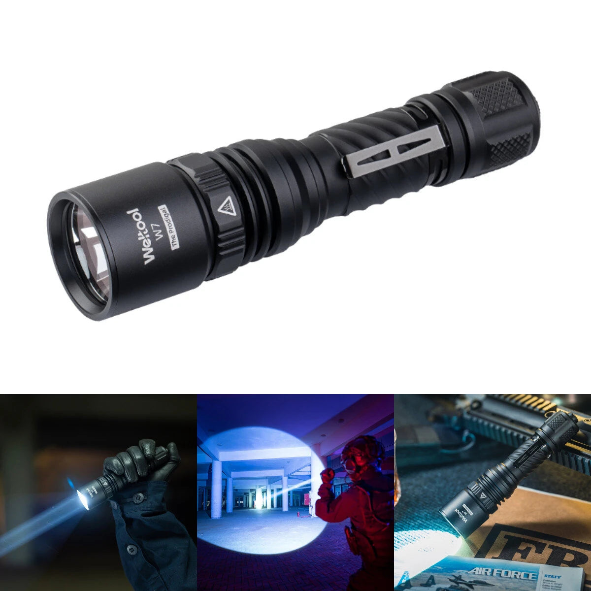 Weltool W7 The Prodigal 1788M LEP Tactical Flashlight 700LM Strong Spotlight Self Protection Rechargeable Thorwer Torch Light With 21700 Battery for Rescue Tactics Searching