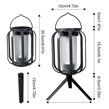 Solar Camping Lantern Portable 4-in-1 Outdoor LED Light With Tripod IPX4 Waterproof USB-C & Solar Powered Ambience