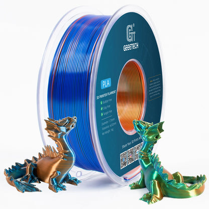 [EU/UK Direct]Geeetech Silk Tri-Color PLA 3D Printer Filaments 1.75mm 1kg/roll High Compatibility No Warping Multicolor Filament Strong Layer Adhesion for Printing