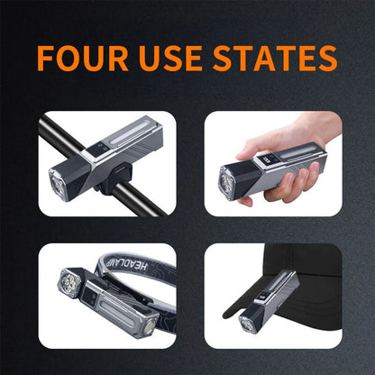 T130 Motion Sensor Multifunction LED Headlamp with Digital LCD Display Dual Light Source Magnetic Attraction Waterproof Work Lamp for Camping Hiking Cycling