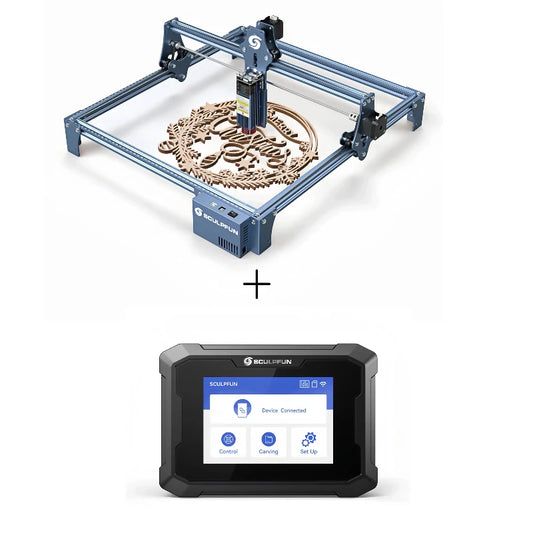 [EU Direct] SCULPFUN S9 Laser Engraving Machine High-precision 410x420mm Engraving Area Wood Acrylic Cutting Machine with TS1 3.5 inch Laser Engraver Touchscreen Set