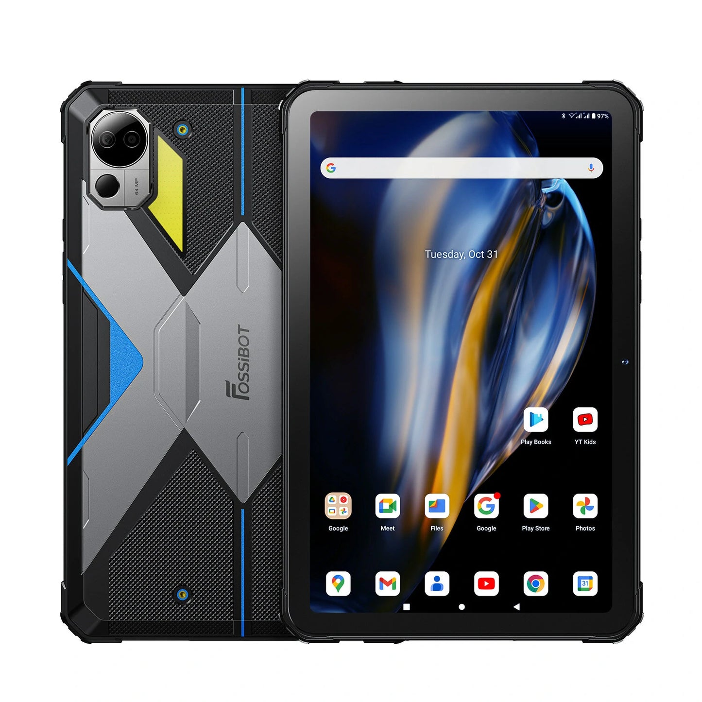 FOSSiBOT DT2 MediaTek Helio G99 Octa Core 12GB RAM +8GB Virtual Memory 256GB ROM 4G LTE 10.4 Inch 2K Screen Android 13 22000mAh Battery 64MP+32MP Camera IP68 IP69K Rugged Tablet