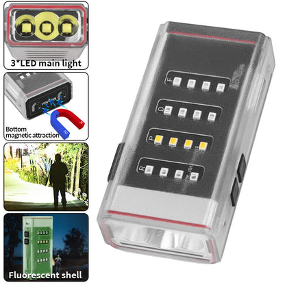 Multifunctional Handheld Flashlight With Super Bright Side Light Multi-color Outdoor Lighting Small Portable Magnetic Suction Long Battery Life Camping Emergency Lamp