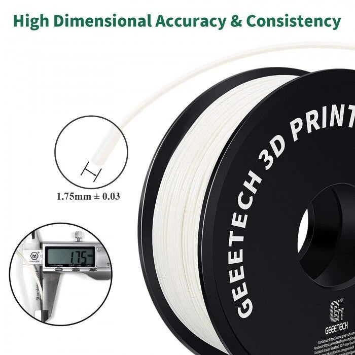 Geeetech ABS White 3D Printer Filament 1.75mm 1kg/roll High Strength Heat Resistant