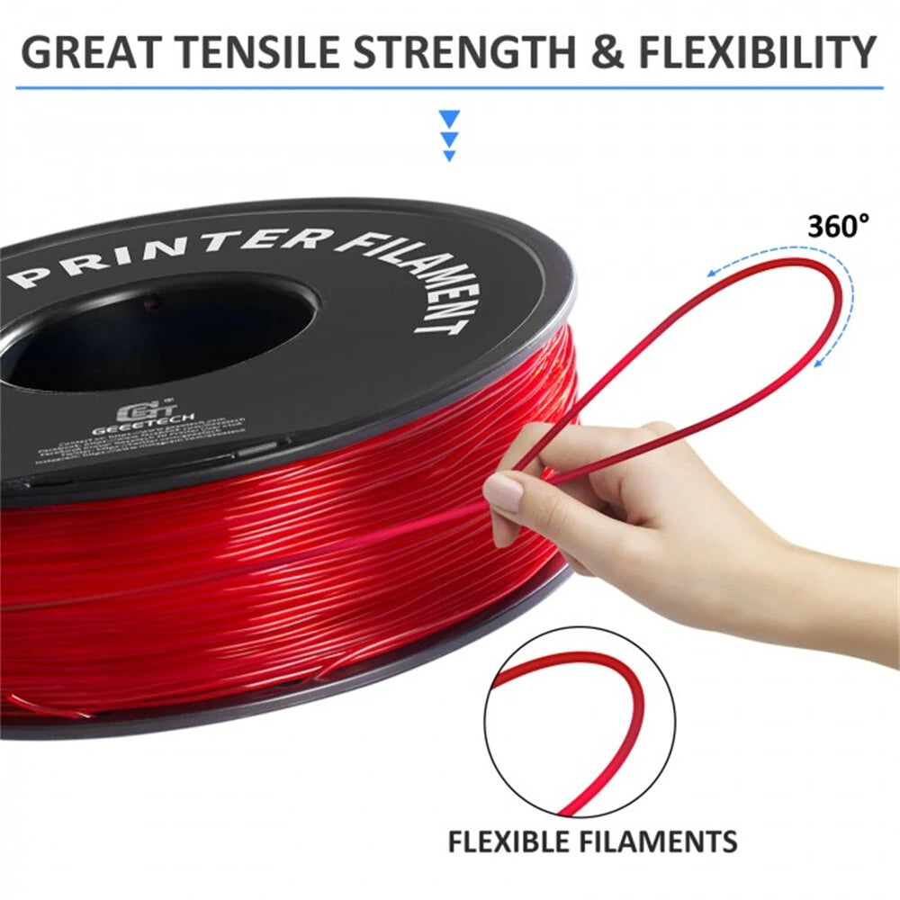 [EU/UK Direct]Geeetech TPU Multi Colors 3D Printer Filament 1.75mm 1kg High Flexibility No Clog No Bubble High Quality Wide Compatibility