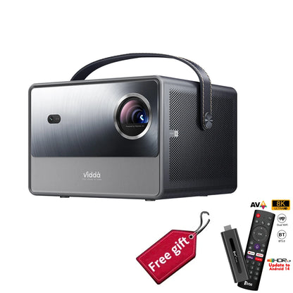 [EU Direct English Version]Vidda C1Air RGB Portable Triple Color Lase Projector 1080P 1000Ansi Lumens Android WIFI6 4+64GB JBL HIFI Speakers Video 3D Beamer Home Theater Outdoor With Free Gift Television Stick