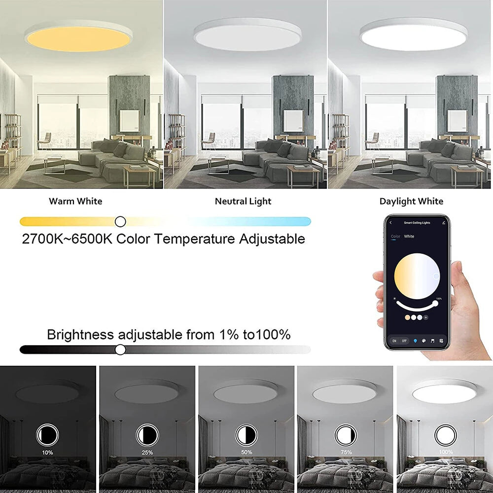 Gosund LB13 20W Smart Ceiling Light 1600LM RGB+CW LED Ceiling Lamp 30cm Voice Control With Alexa & Google Home