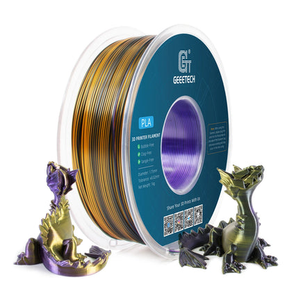 [EU/UK Direct]Geeetech Silk Tri-Color PLA 3D Printer Filaments 1.75mm 1kg/roll High Compatibility No Warping Multicolor Filament Strong Layer Adhesion for Printing