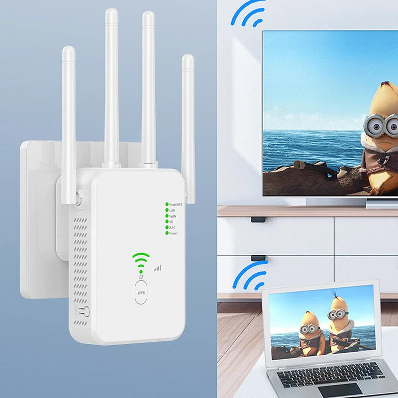 300Mbps 1200Mbps Wireless WiFi Repeater Wifi Signal Booster 2.4G/5G Dual-Band WiFi Extender 802.11ac Gigabit WiFi Amplifier WPS Router