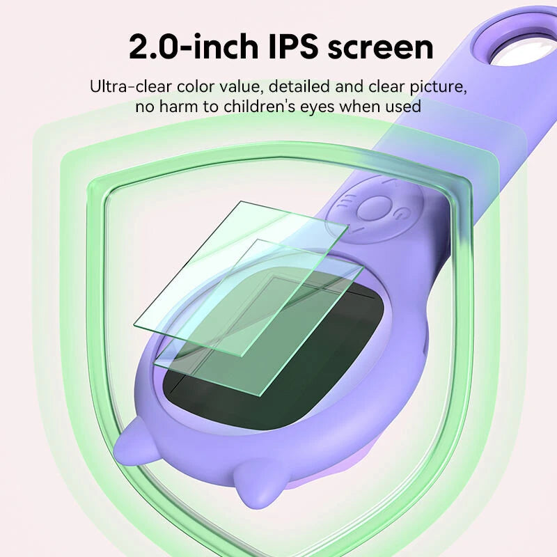 600mAh 500X Children's HD IPS Microscope Plant Specimen Magnifier Portable Microscope for Children Aged 8-12