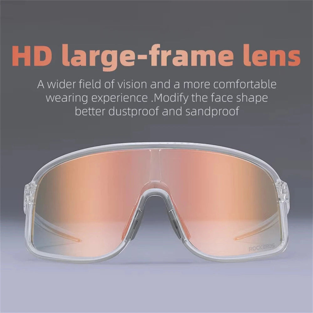 ROCKBROS SP350 Photochromic Cycling Goggles Anti-Fog HD Large-frame Lens Outdoor Sports UV400 Protection Sunglasses