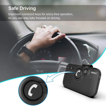 Handsfree Bluetooth Car Kit for Cell Phone, Wireless Bluetooth Speaker for Car, AUTO Power ON Support Siri Google Voice Assistant Hands Free Phone Speakerphone with Visor Clip