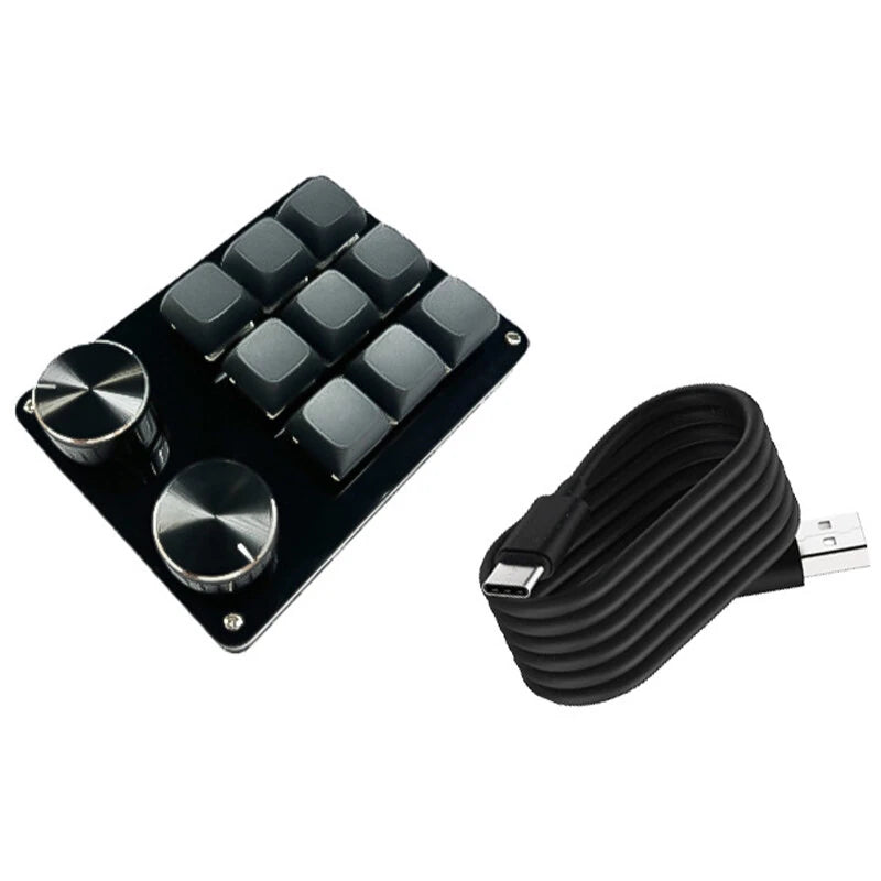 9/10/12/15 Keys Type-C Wired Mechanical Keypad with Dual Knobs Hot Swap Customized PC Gaming Keyboard for Office Computer Macro Design
