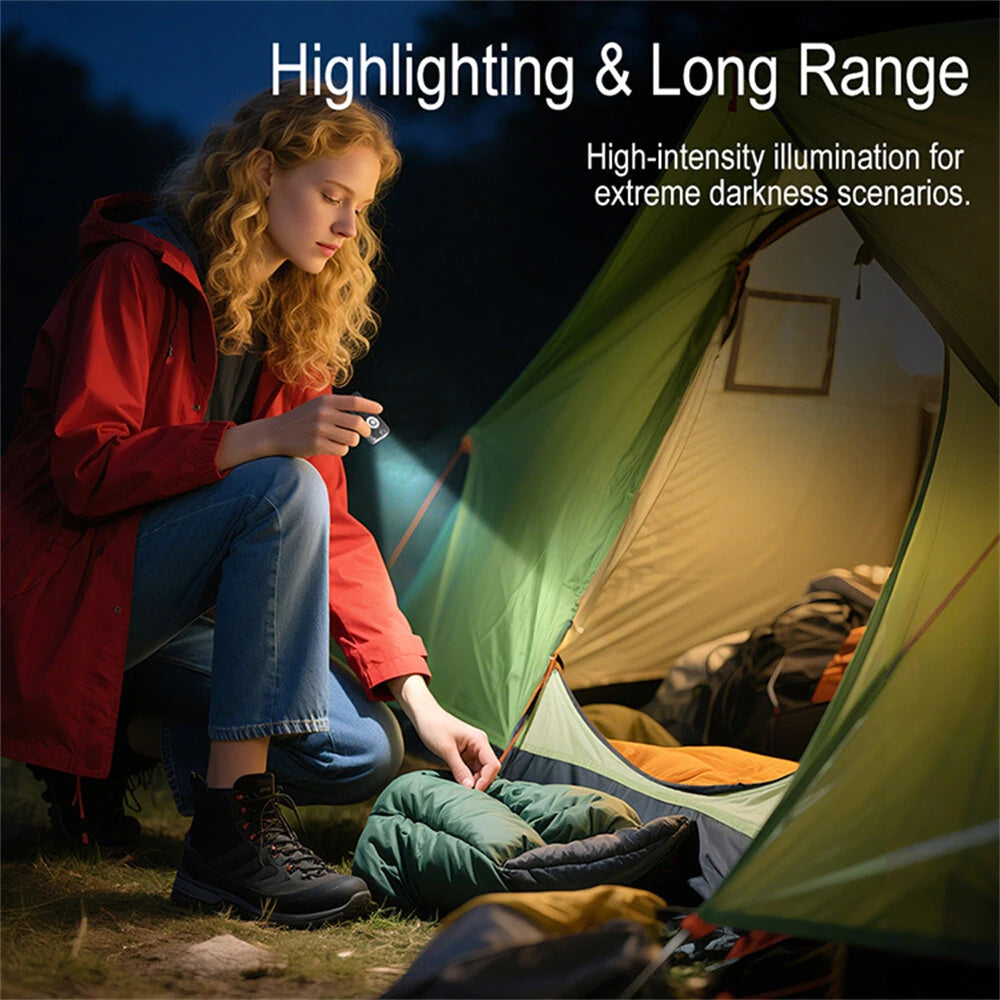 SEEKNITE EV15 650 Lumens Portable Outdoor Emergency Magnetic EDC Flashlight - White Light + RGB Aluminum Alloy Keychain Light with Type-C Rechargeable LED Keychain Light