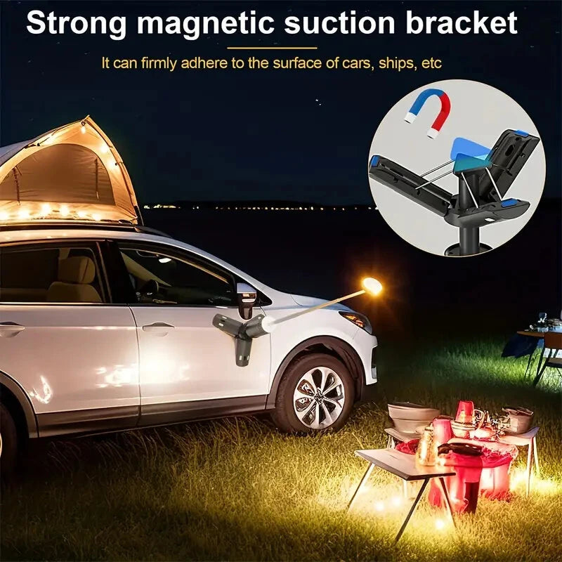 Bikight YL-301 Height Adjustable Telescopic Camping Light 10000mAh USB Rechargeable Portable LED Work Light Magnet Tripod Base Tent Telescopic Camping Lantern