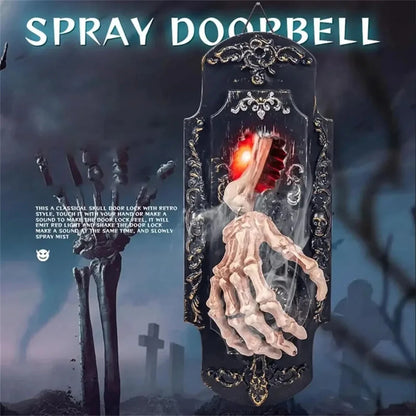 Elfeland Halloween Spooky Doorbell Sensor Spray Door Lock Luminous Audible Touch Sound Induction Venue Layout Haunted House