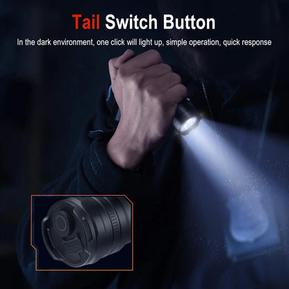 SEEKNITE ST13 1800 Lumens Compact EDC LED Flashlight USB Rechargeable Tactical Mini Torch, 5 Modes Super Bright IPX6 Waterproof for Camping Outdoor Emergency