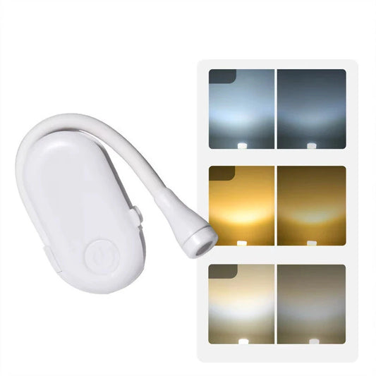 3 Color Mini LED Book Light Eye Protection Adjustable Clip 360 Flip Study Lamp Rechargeable For Travel Bedroom Reading Light