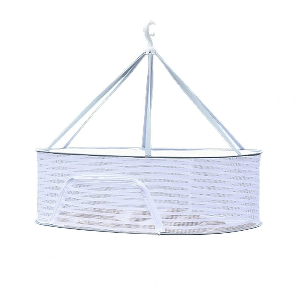 Folding Hanging Drying Rack Mesh Dryer with Zippers For Shrimp Fish Fruit Vegetables Herb