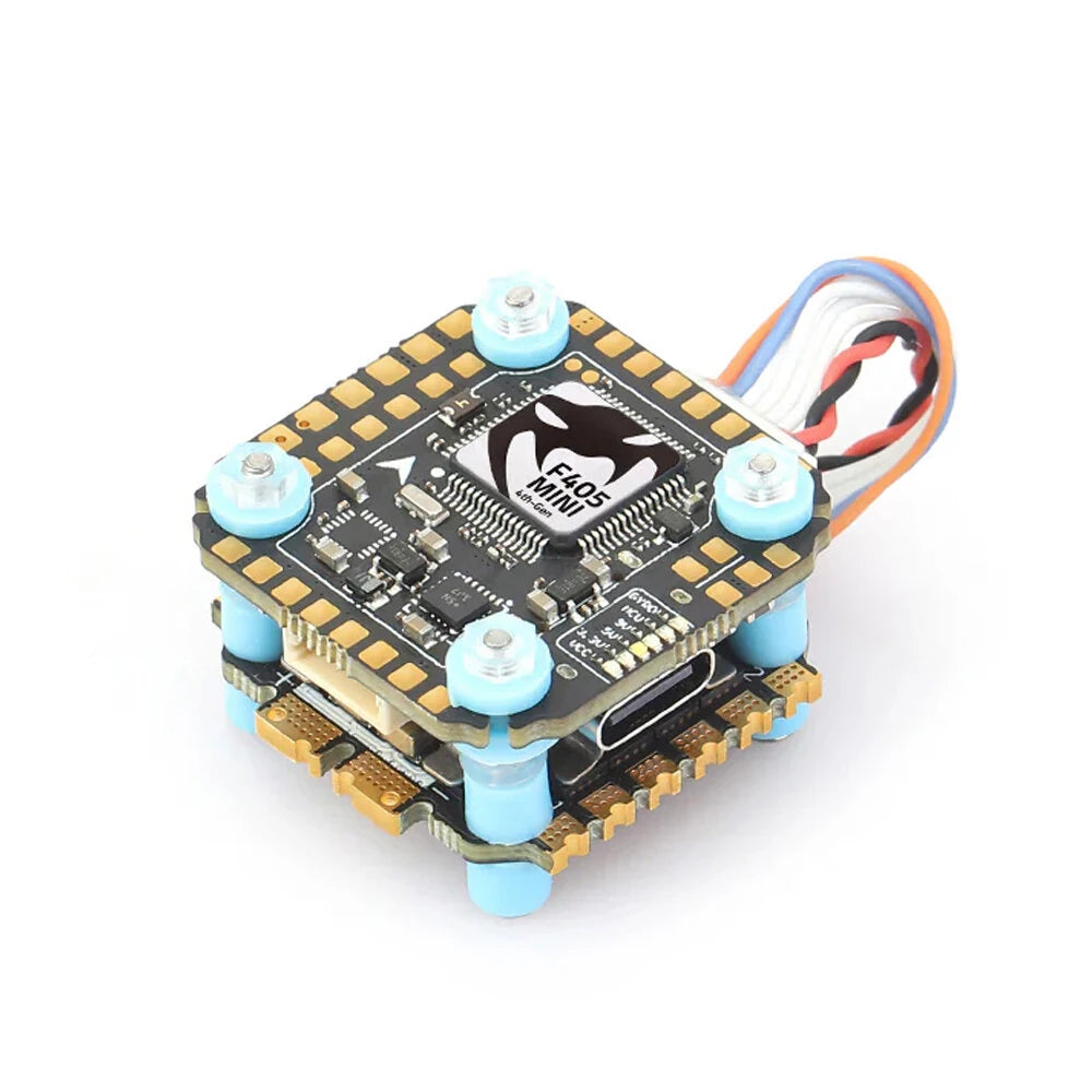 20x20mm MAMBA MK4 F405 MINI Flight Controller & F40 BLS MINI ESC / Reactor 44A MINI 8bit ESC Stack for RC FPV Racing Drones