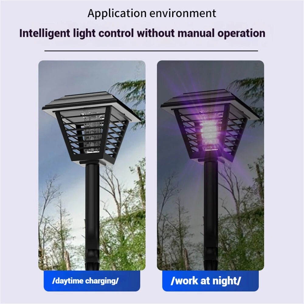 Elfeland Solar Powered Mosquito Zapper LED Lawn Light Dual-Mode Outdoor Bug Killer and Garden Lighting IPX5 Waterproof
