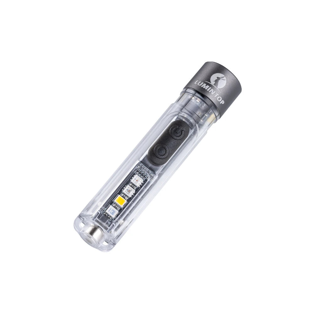 Lumintop Black Cat 400LM 90M LED Keychain Flashlight with Magnetic Base USB Rechargeable Super Bright Portable Mini Torch for Camping and Outdoor Activities