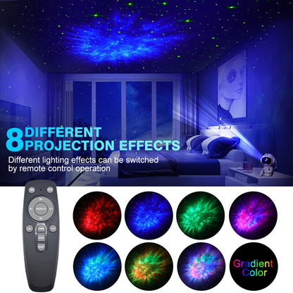 Elfeland LED Astronaut Starry Sky Lamp Atmosphere Projection Lamp Sitting Astronaut Remote Control Creative Bedroom Night Light