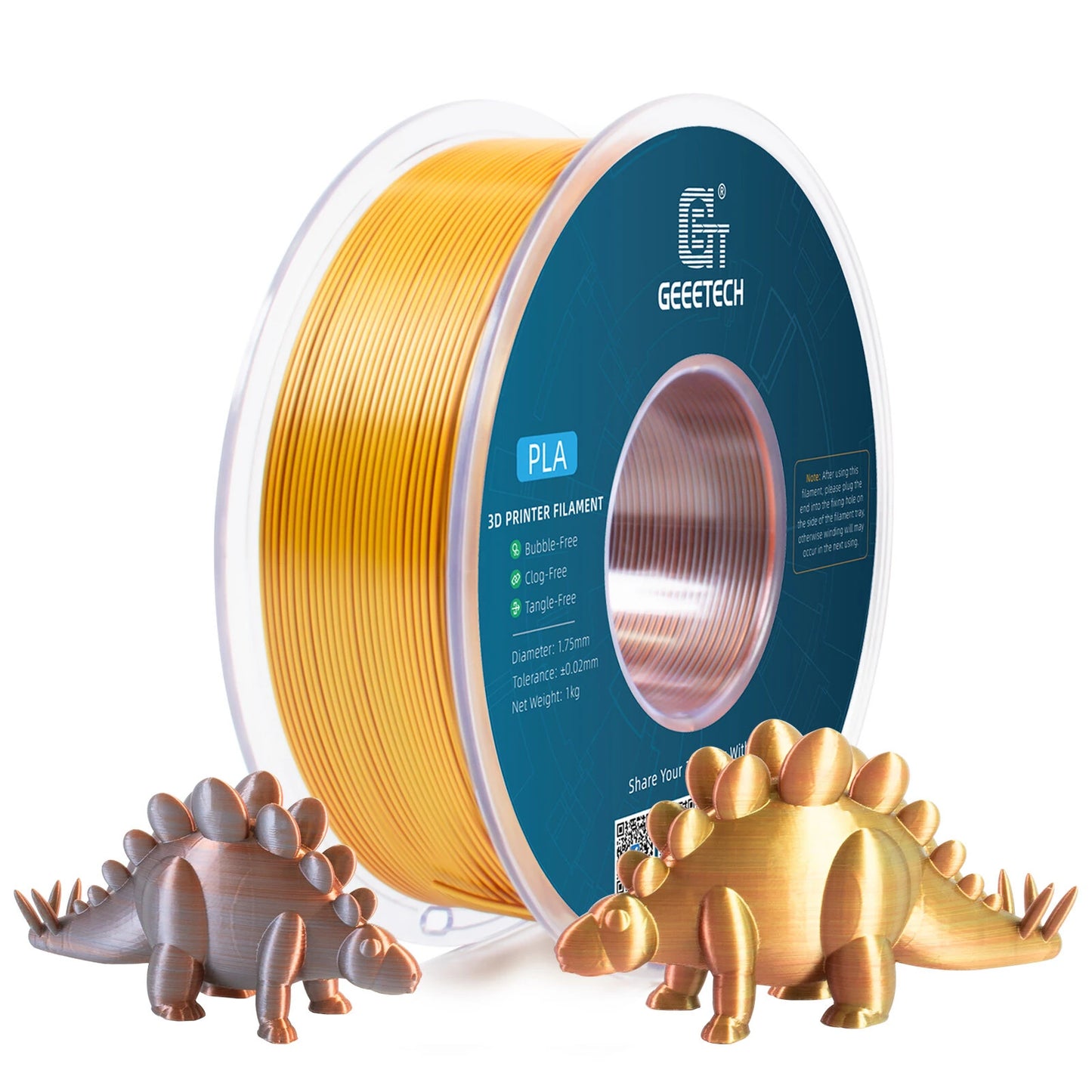 [EU/UK Direct]Geeetech Silk Tri-Color PLA 3D Printer Filaments 1.75mm 1kg/roll High Compatibility No Warping Multicolor Filament Strong Layer Adhesion for Printing