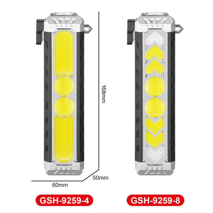 Portable COB Solar Work Light Rechargeable LED Flashlight Super Bright Camping Waterproof Car Repair Lamp With Hook Magnetic