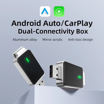 BABAOLONG  2 in 1 Wireless Carplay & Android Auto Adapter, Convert Wired to Wireless Adapter for Apple Carplay with Fast Stable 5.8Ghz WiFi Bluetooth Connection